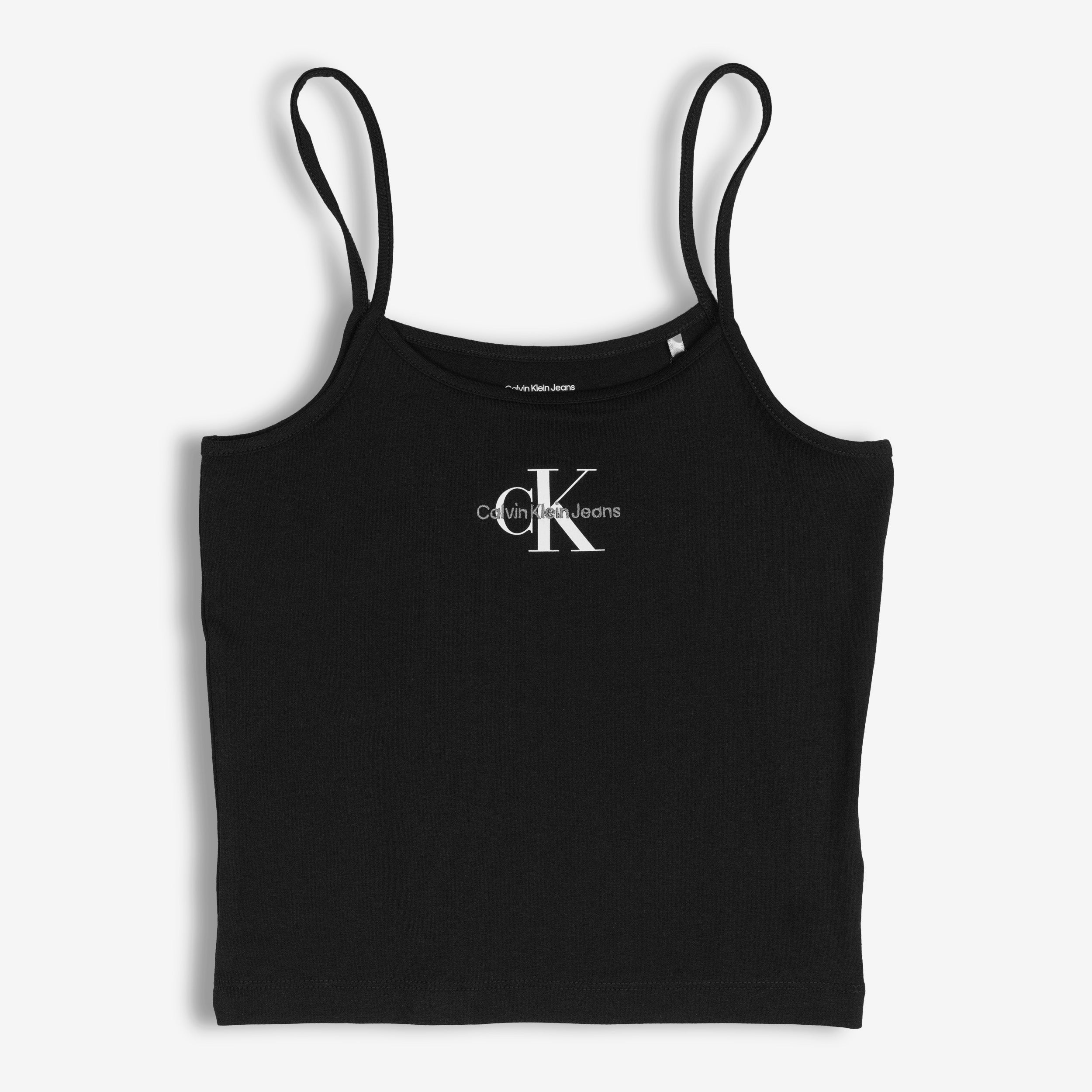 CALVIN KLEIN Tops ar šaurām lencītēm - Melns