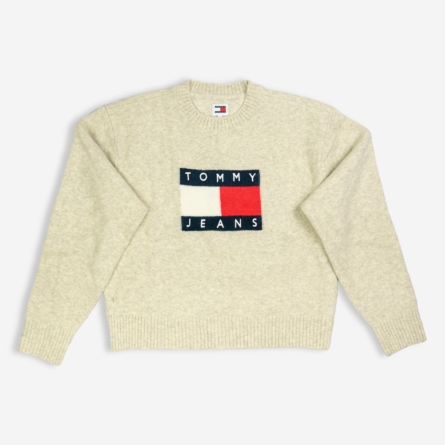TOMMY JEANS Bēšs Adīts džemperis